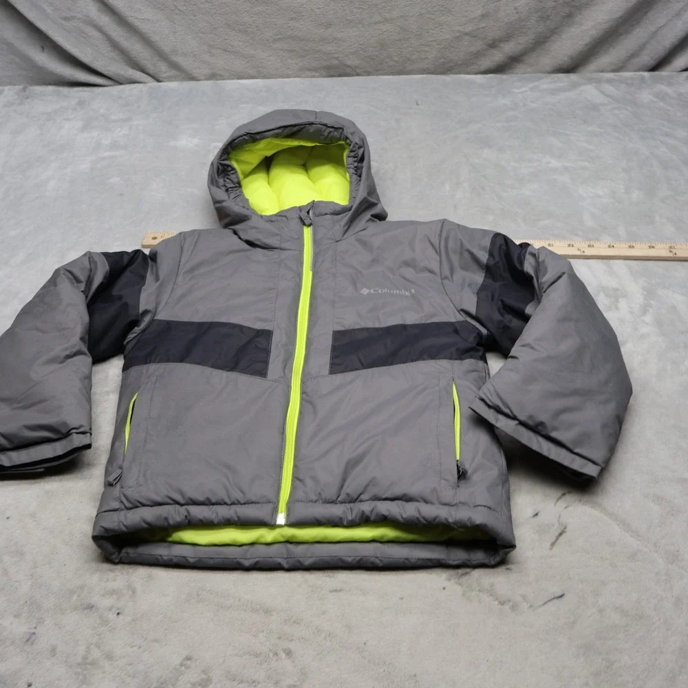 Columbia Jacket Boys XS 6/7 Grey Lightning Lift II Insulated Puffer Ski Snow